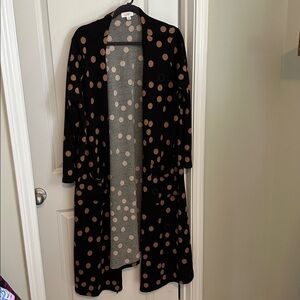 Black and Tan Polka Dot Cardigan